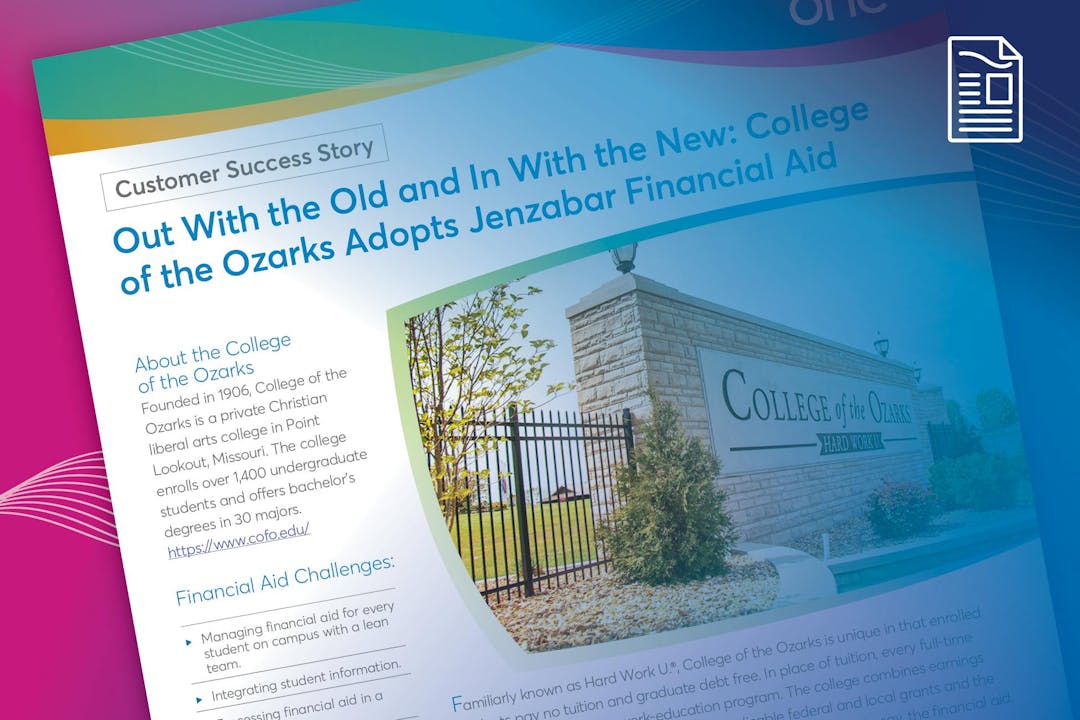 Out With the Old and In With the New: College of the Ozarks Adopts Jenzabar Financial Aid