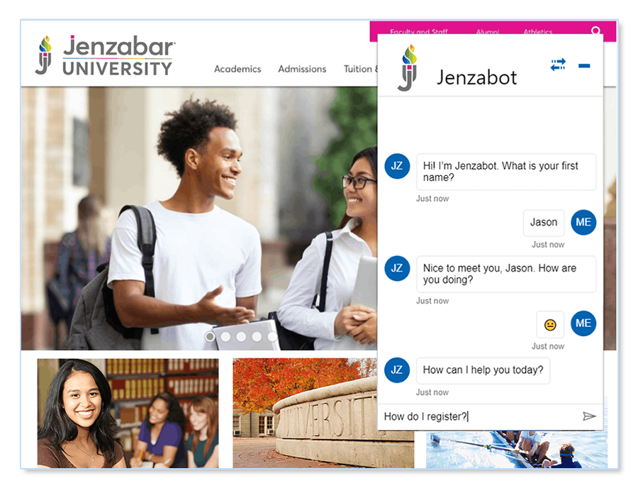 Jenzabar Chatbot Example