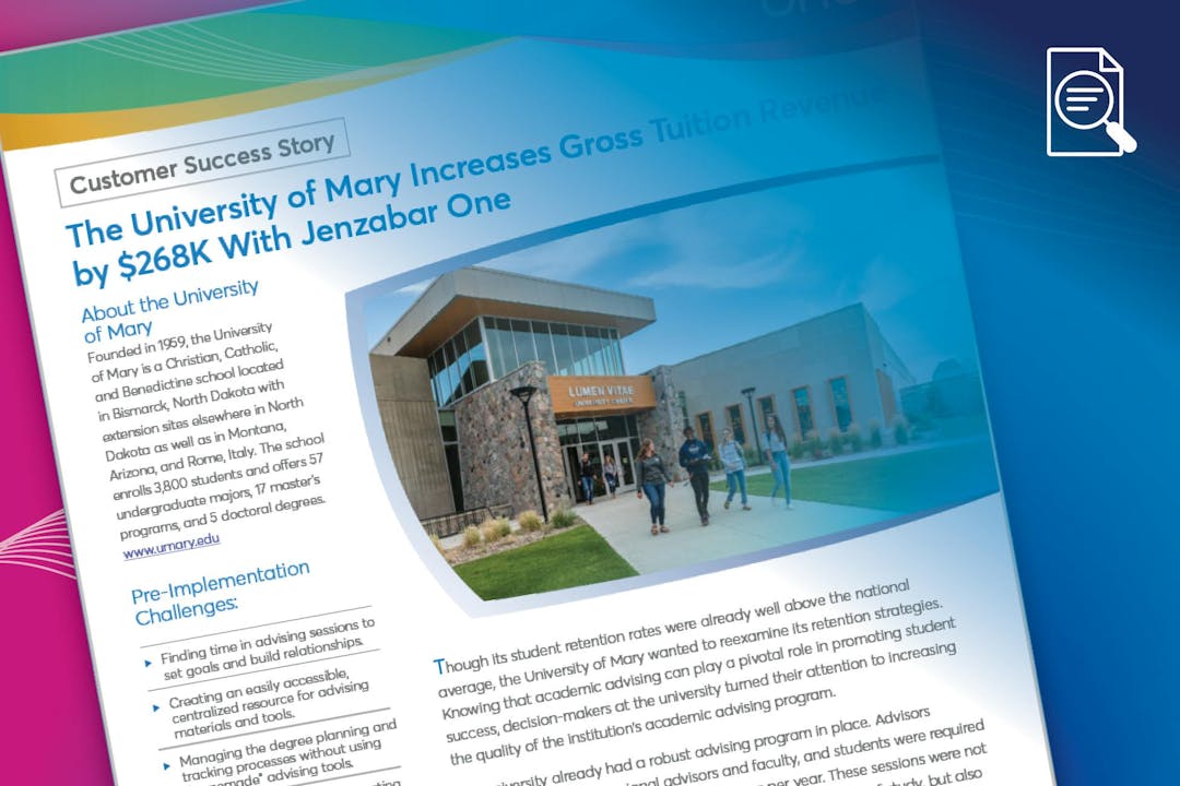 The University of Mary Increases Gross Tuition Revenue by $268K With Jenzabar One