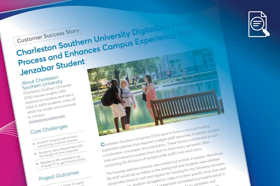 Charleston Southern University Digitalizes Housing Process and Enhances Campus Experience With Jenzabar Student