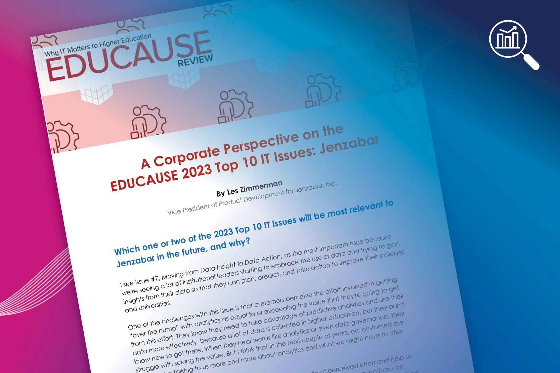 Jenzabar's Perspective on the EDUCAUSE 2023 Top 10 IT Issues