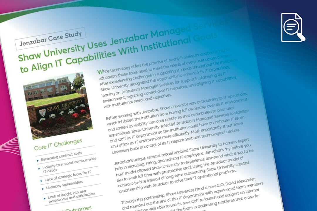 Shaw University Uses Jenzabar Managed Services to Align IT Capabilities With Institutional Goals