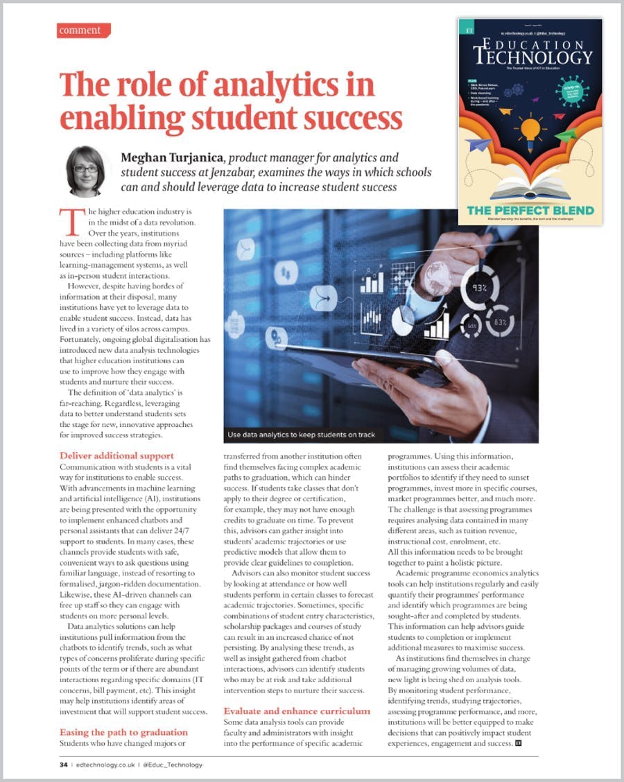 The role of analytics in enabling student success