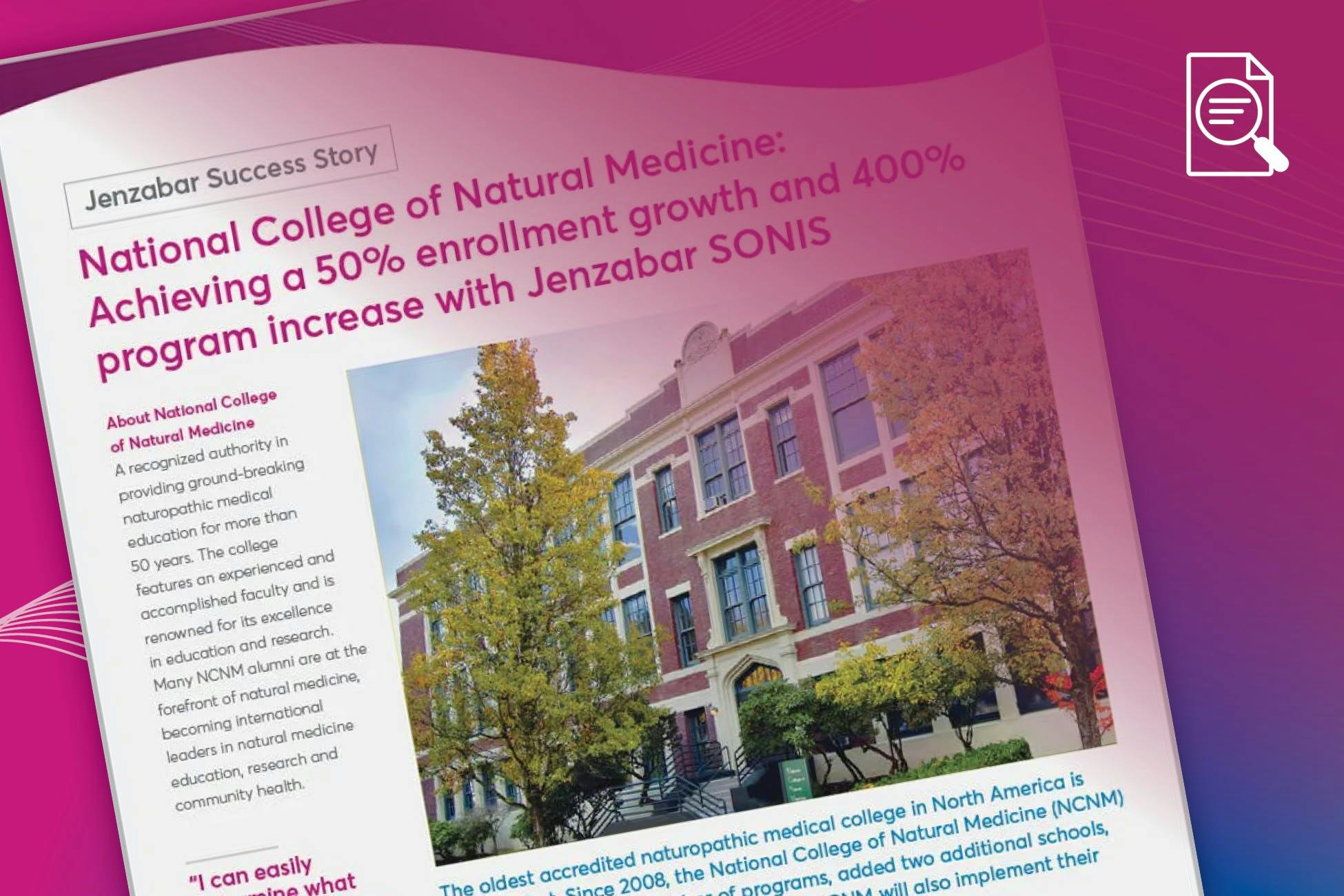 Success Story: National College of Natural Medicine: Leveraging SONIS to Support Student Growth and Expansion